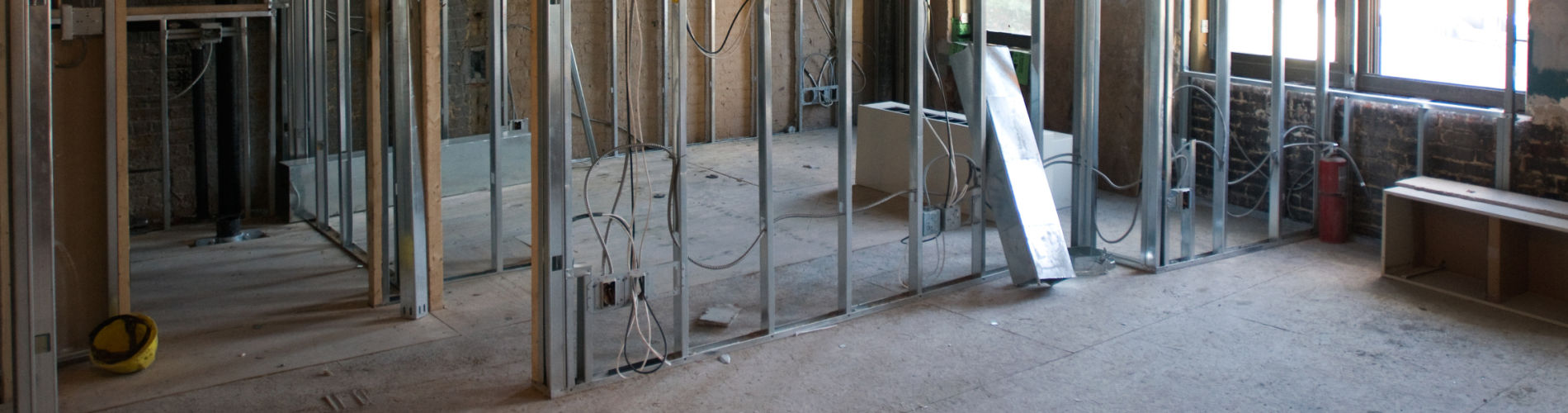 Construction photo of interior of a commercial building